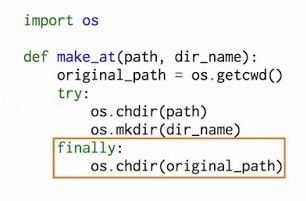 Python try finaly block